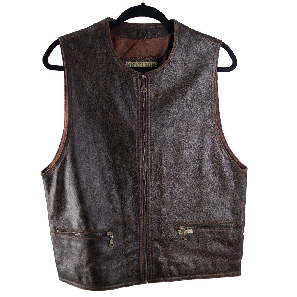 Brown Leather Vest (Nickelson)